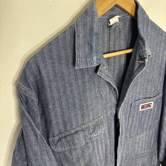 Vintage Big Mac Denim Coveralls Men 44 Made in USA Workwear Mechanic Suit - Picture 2 of 9